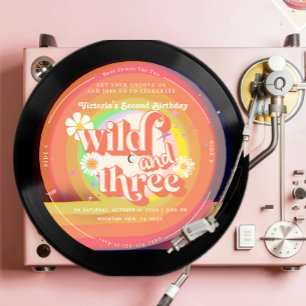 Convite Arco-íris de margarida Groovy 3