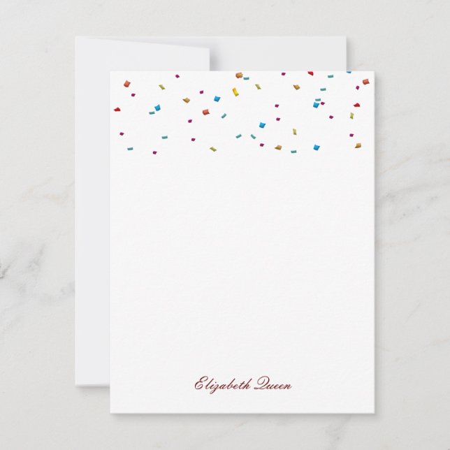 Convite Arco-Íris Faux Foil Confetti — Material de Lançame (Frente)