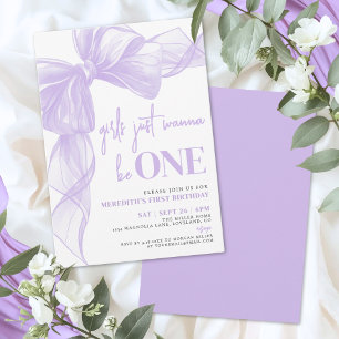 Convite Arco-íris Meninas Só Querem Ser UMA Festa de 1º An