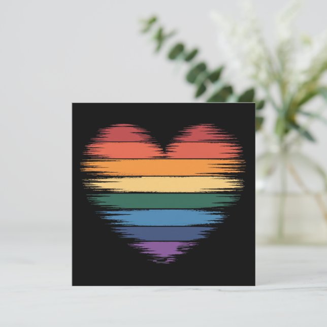 Convite Arco-íris Orgulho Impressão Coração LGBT Orgulho G (Em pé/Frente)