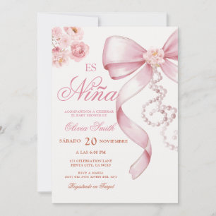 Convite Arco Íris Pérola Floral É Nina Chuvada de Bebê Esp