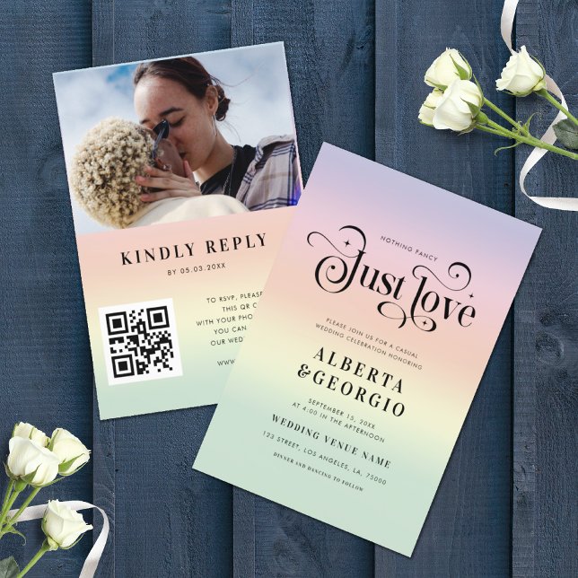 Convite Arco-íris Retro LGBTQ Orgulho Gay Casamento Tudo e (Criador carregado)