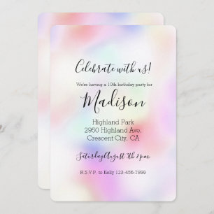 Convite Arco-Íris Roxo  