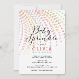 Convite Arco-Íris Whimsical Corações Coloridas Bebê Espelh