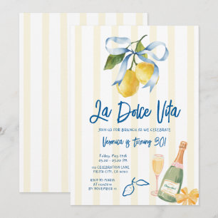 Convite Arco La Dolce Vita 30º Aniversário Festa Limão Cít