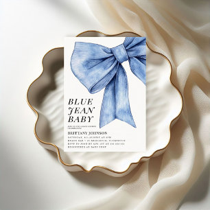 Convite Arco moderno Chá de fraldas Denim