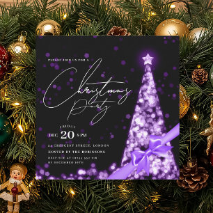 Convite Arco MODERNO de Natal de Inverno Roxo Festa 