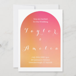 Convite Arco Moderno do Casamento de Boho Sunset Ombre
