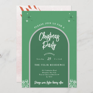 Convite Arco Moderno do Partido do Natal em Verde