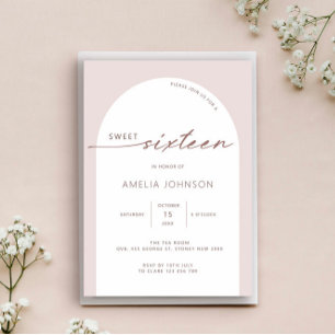 Convite Arco moderno e minimalista para sweet sixteen