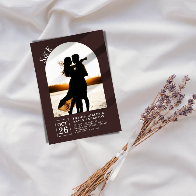 Convite Arco Moderno I Foto I Cocoa Brown I Weding (Criador carregado)