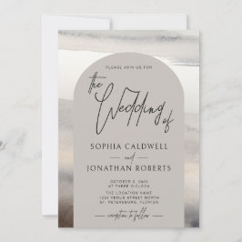 Convite Arco Moderno Manuscrito Script Terrestre Casamento