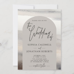 Convite Arco Moderno Manuscrito Script Terrestre Casamento