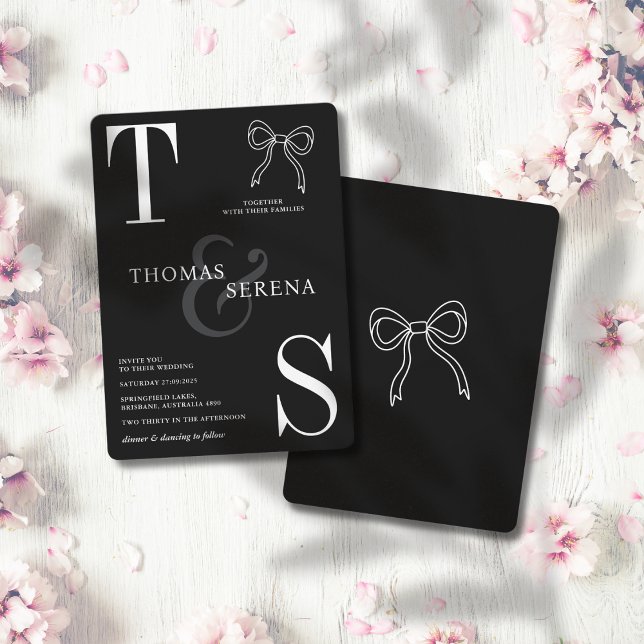 Convite Arco Moderno Monocromático Negro e Branco (Criador carregado)