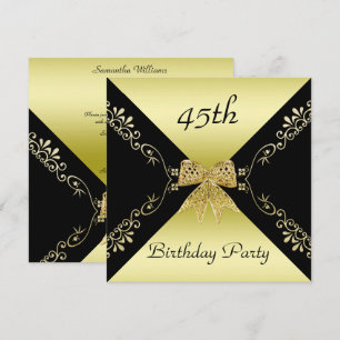 Convite Arco na moda Dourado e Preto Decorativo 45º Anive