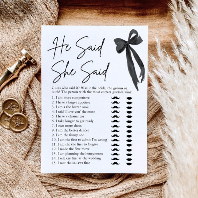 Convite Arco Negro Disse Que Disse Jogo Chá de panela (Criador carregado)