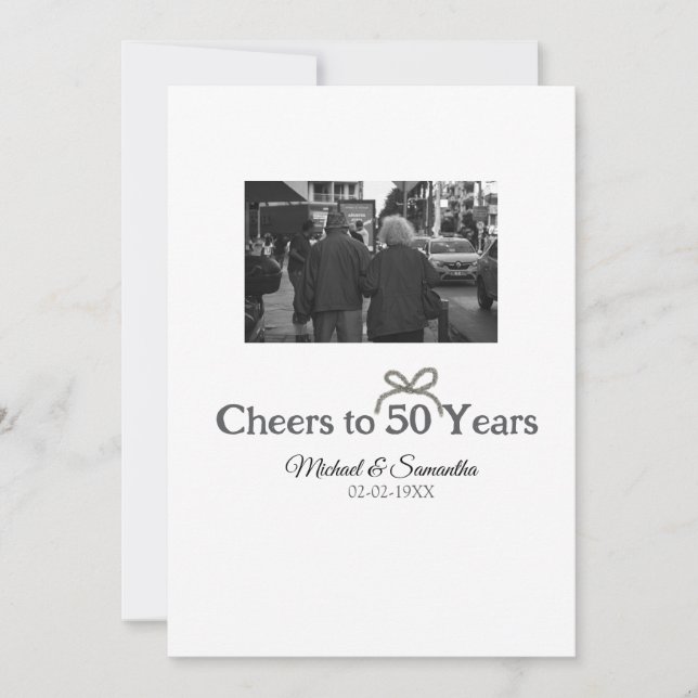 Convite arco ouro aplaude casamento de 50 anos (Frente)