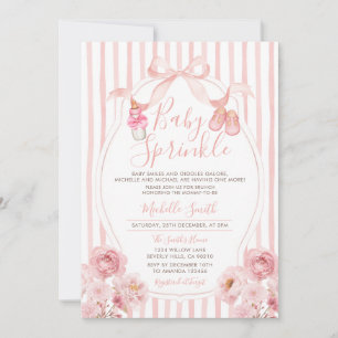 Convite Arco Pink Sprinkle Pumpkin Chá de fraldas