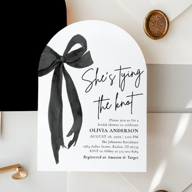 Convite Arco Preto Arch Ela é Chá de panela Casando (Criador carregado)