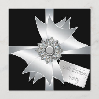 Convite Arco preto branco-amante mulheres 60ª Festa de ani