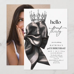 Convite Arco Preto de Aquarela Elegante para Aniversário d