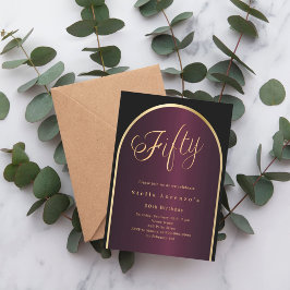 Convite Arco preto de ouro luxo 50 anos