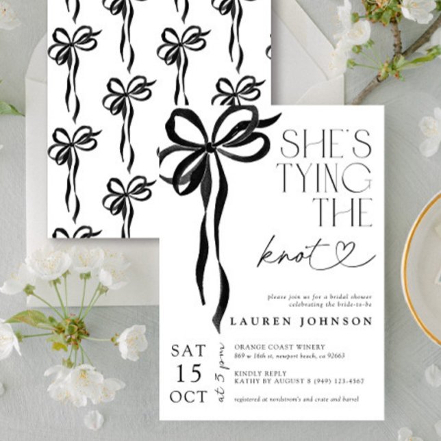 Convite Arco Preto, ela é Chá de panela de Casando (Easily personlize this sweet bridal shower invite for the perfect celebration of the bride-to-be!)