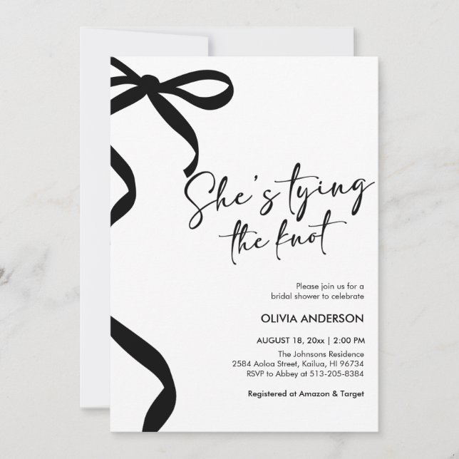 Convite Arco Preto, ela é Chá de panela de Casando (Frente)