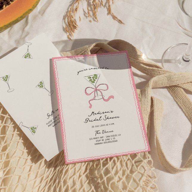 Convite Arco Quirky Martini Chá de panela Desenhado (Criador carregado)