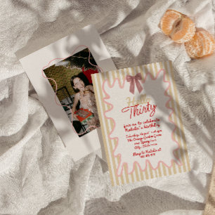 Convite Arco Retro Alô 30 Foto Moderna Aniversário