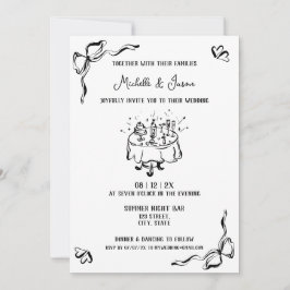 Convite Arco Retroativo Contemporâneo Desenhado à Mão Únic