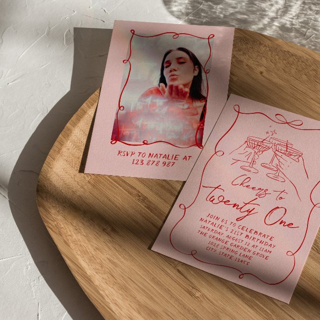 Convite Arco Rosa Alegra A Vinte E Uma Foto Aniversário (Criador carregado)
