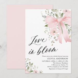 Convite Arco rosa Amor Floral em Chá de panela Bloqueado