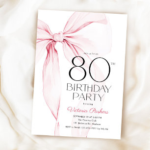 Convite Arco Rosa Aniversário de 80 anos Elegante Feminino