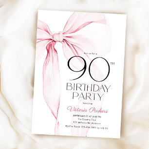 Convite Arco Rosa Aniversário de 90 anos Elegante Feminino