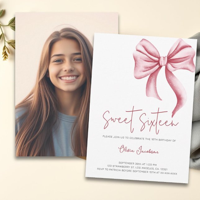 Convite Arco Rosa Bonito Menino Doce 16 Foto Aniversário (Criador carregado)