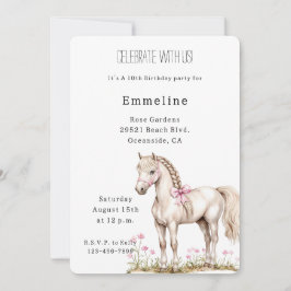 Convite Arco Rosa Branco Aniversário Floral