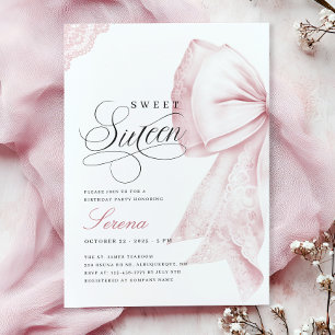 Convite Arco Rosa Brilhante Doce Dezesseis Aniversário