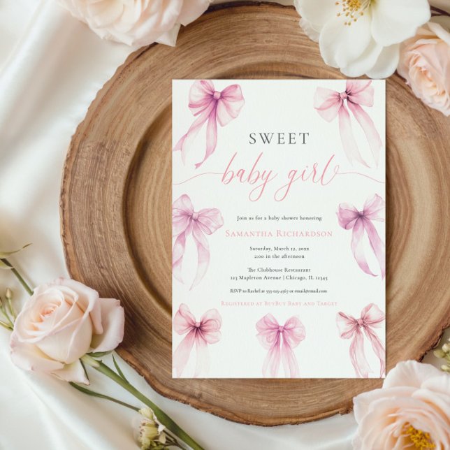 Convite Arco rosa-d-água doce bebê (Criador carregado)