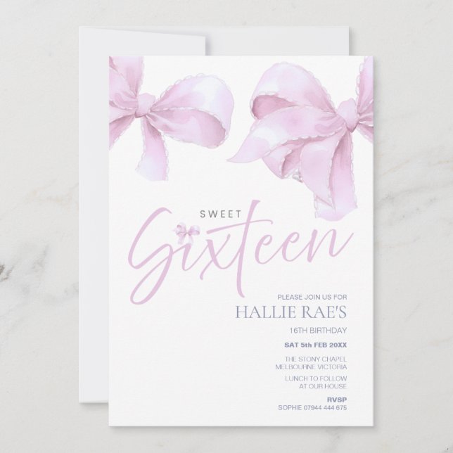 Convite Arco rosa Doce Dezesseis Convidados, 16º Aniversár (Frente)