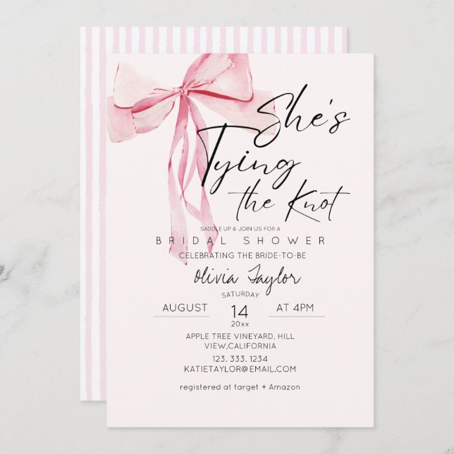 Convite Arco Rosa Dusty Ela é Chá de panela Casando (Frente/Verso)