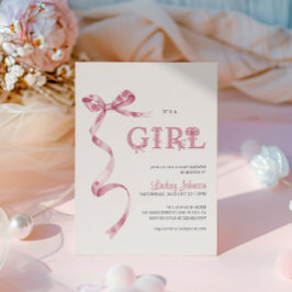 Convite Arco Rosa É Uma Menina Chamada Baby Shower 