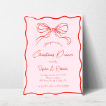 Convite Arco rosa e vermelho Janto de Natal francês<br><div class="desc">Convide seus convidados com este Arco Retro Cor-de-Rosa e Vermelho Convite para Janto de Natal Francês, com um design lúdico e vintage. As molduras brancas desenhadas à mão, o arco francês esquisito e o texto manuscrito estilo escribble adicionam um encanto divertido, parecido com rabisco. O fundo rosa contrasta lindamente com...</div>