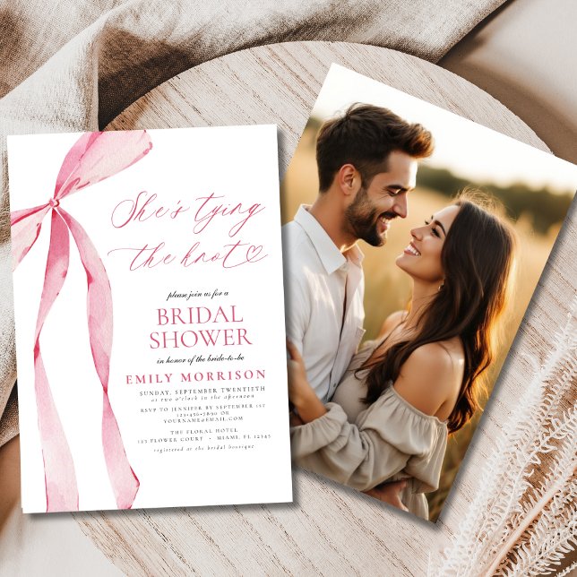 Convite Arco rosa Ela está Casando Chá de panela fotográfi (Criador carregado)