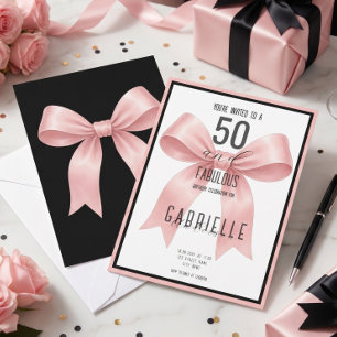 Convite Arco Rosa Elegante 50 e Fabuloso Aniversário