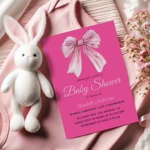 Convite Arco rosa-Elegante Chá-bebê-menina - Moderno e doc