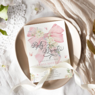Convite Arco rosa elegante Chá de fraldas Baby Brunch