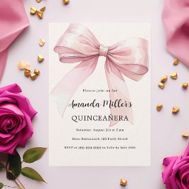 Convite Arco rosa elegante Quinceanera luxo