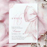 Convite Arco Rosa Esbranquiçado Doce 16 Aniversário<br><div class="desc">Apresentando o doce convite de aniversário 16 do Arco rosa pincelado Este convite elegante apresenta um charmoso arco rosa pincelado e fita de renda rústica.</div>