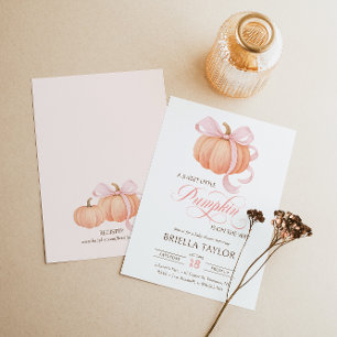 Convite Arco rosa Pequeno Chá de fraldas Elegante de Abóbo